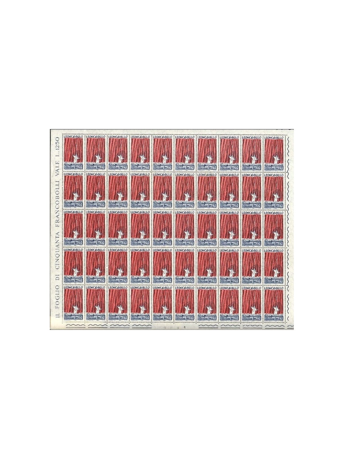 ITALY 1958 Ruggero Leoncavallo 1 full sheet MNH**