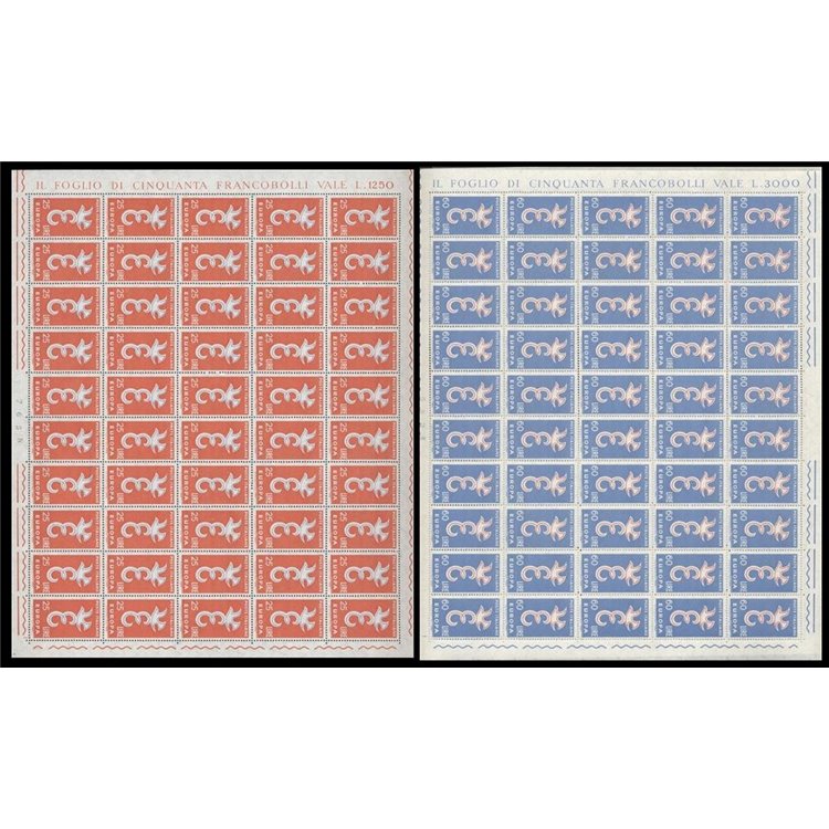 ITALY 1958 Europe 2 full sheets MNH**