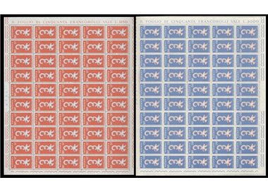 ITALY 1958 Europe 2 full sheets MNH**