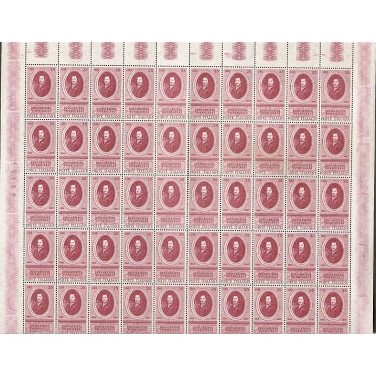 ITALIA 1958 Evangelista Torricelli 1 foglio intero MNH**