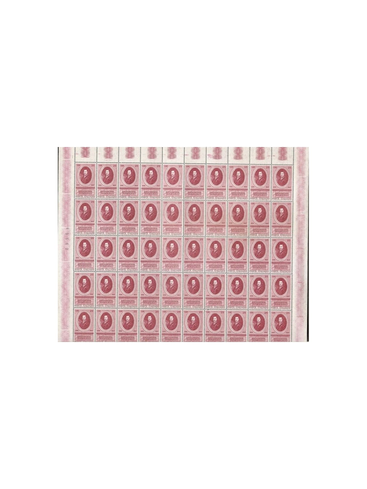 ITALY 1958 Evangelista Torricelli 1 full sheet MNH**