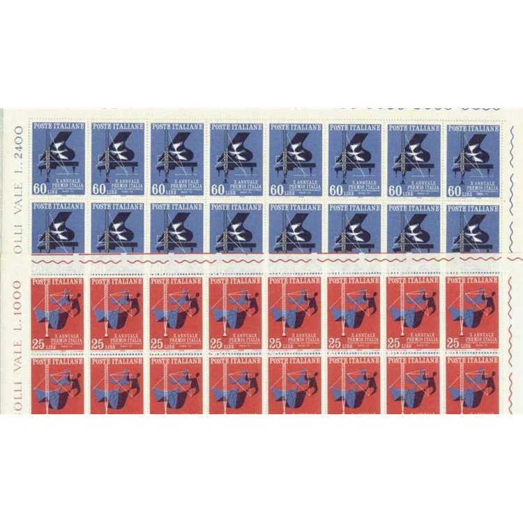 ITALIA 1958 Premio Italia 2 fogli interi MNH**