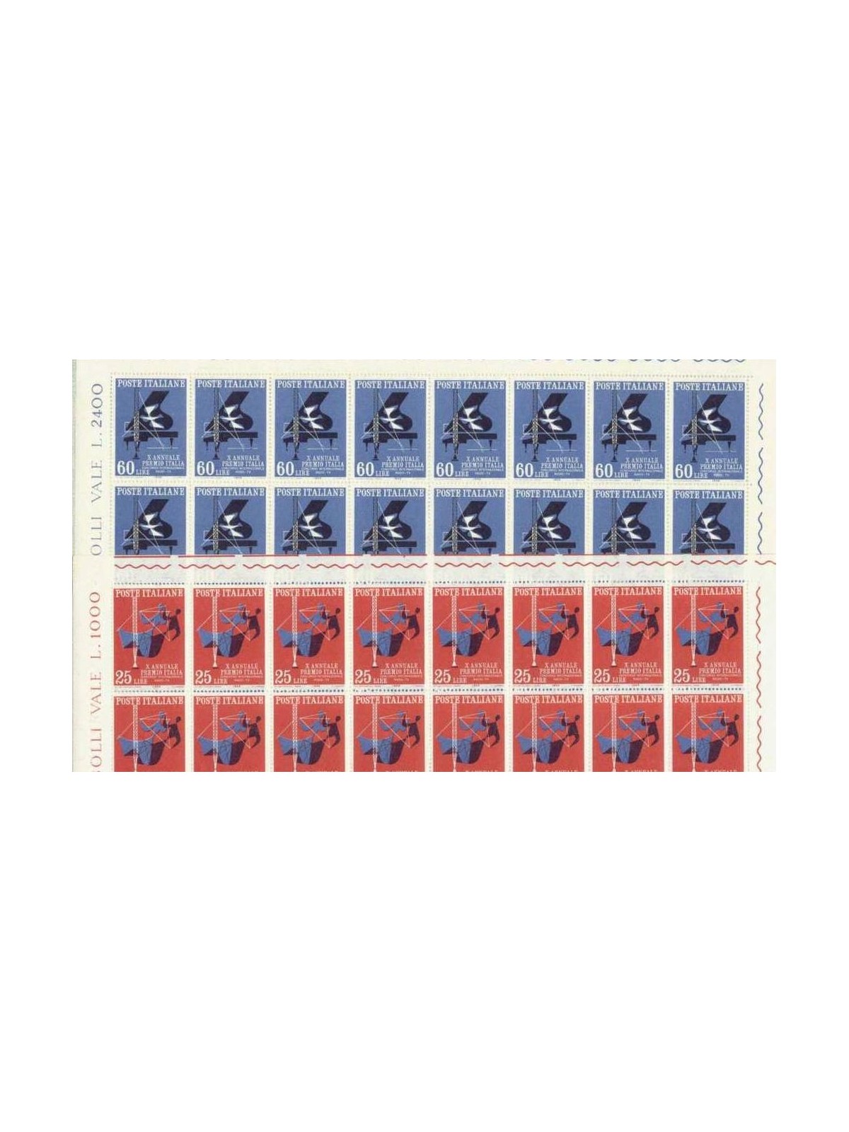 ITALY 1958 Italy Award 2 full sheets MNH**