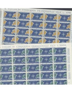 ITALY 1959 Tenth anniversary of NATO 2 full sheets MNH**