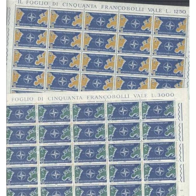 ITALY 1959 Tenth anniversary of NATO 2 full sheets MNH**