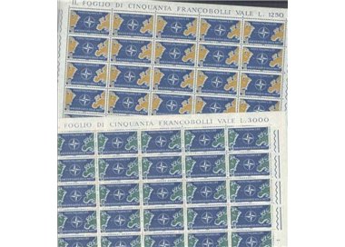 ITALY 1959 Tenth anniversary of NATO 2 full sheets MNH**
