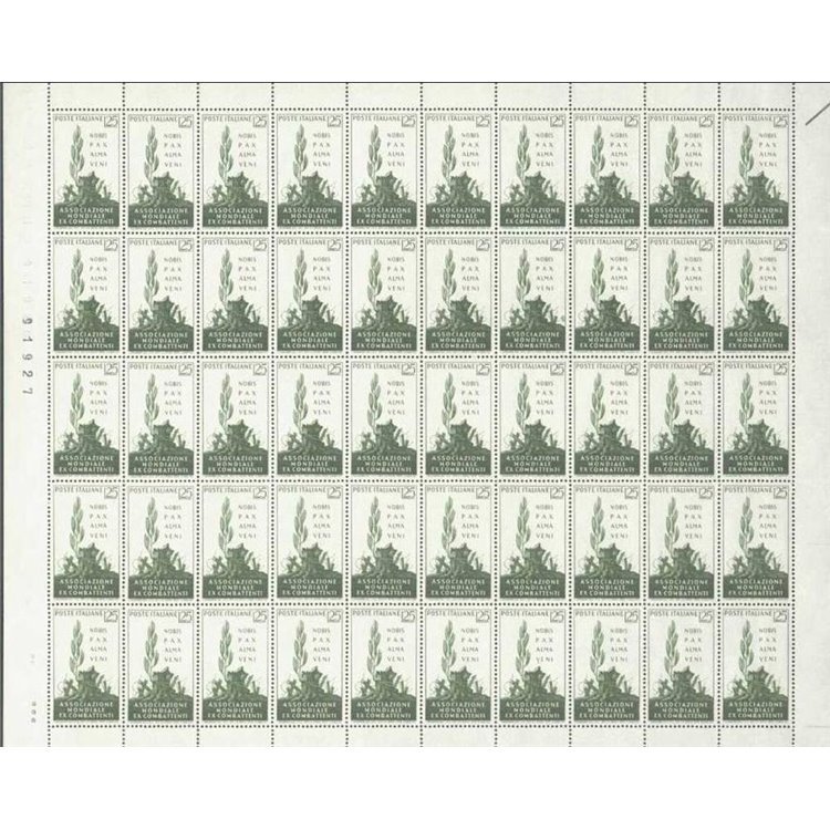 ITALIA 1959 Ex combattenti 1 foglio intero MNH**