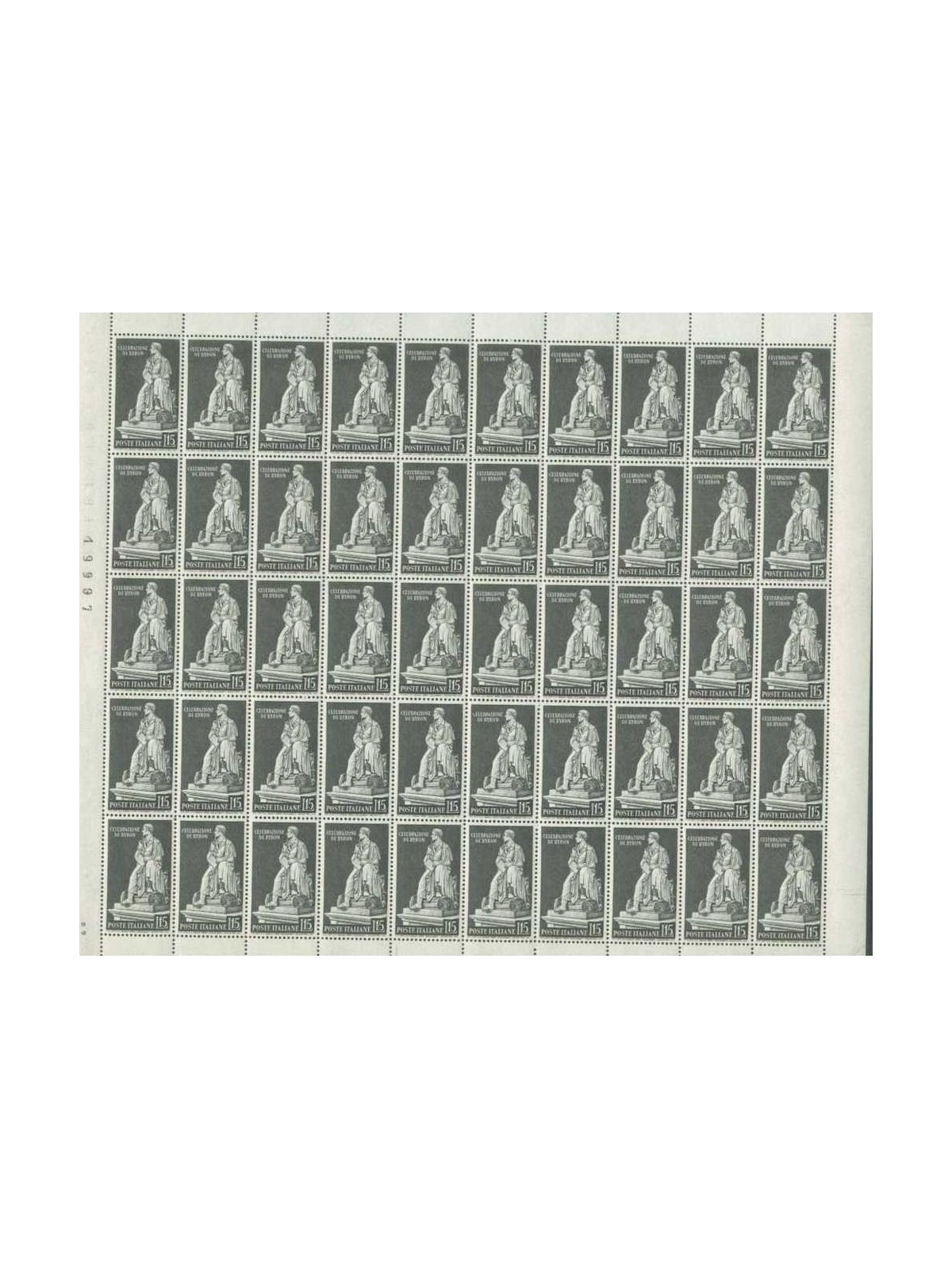ITALY 1959 George Gordon Byron 1 full sheet MNH**