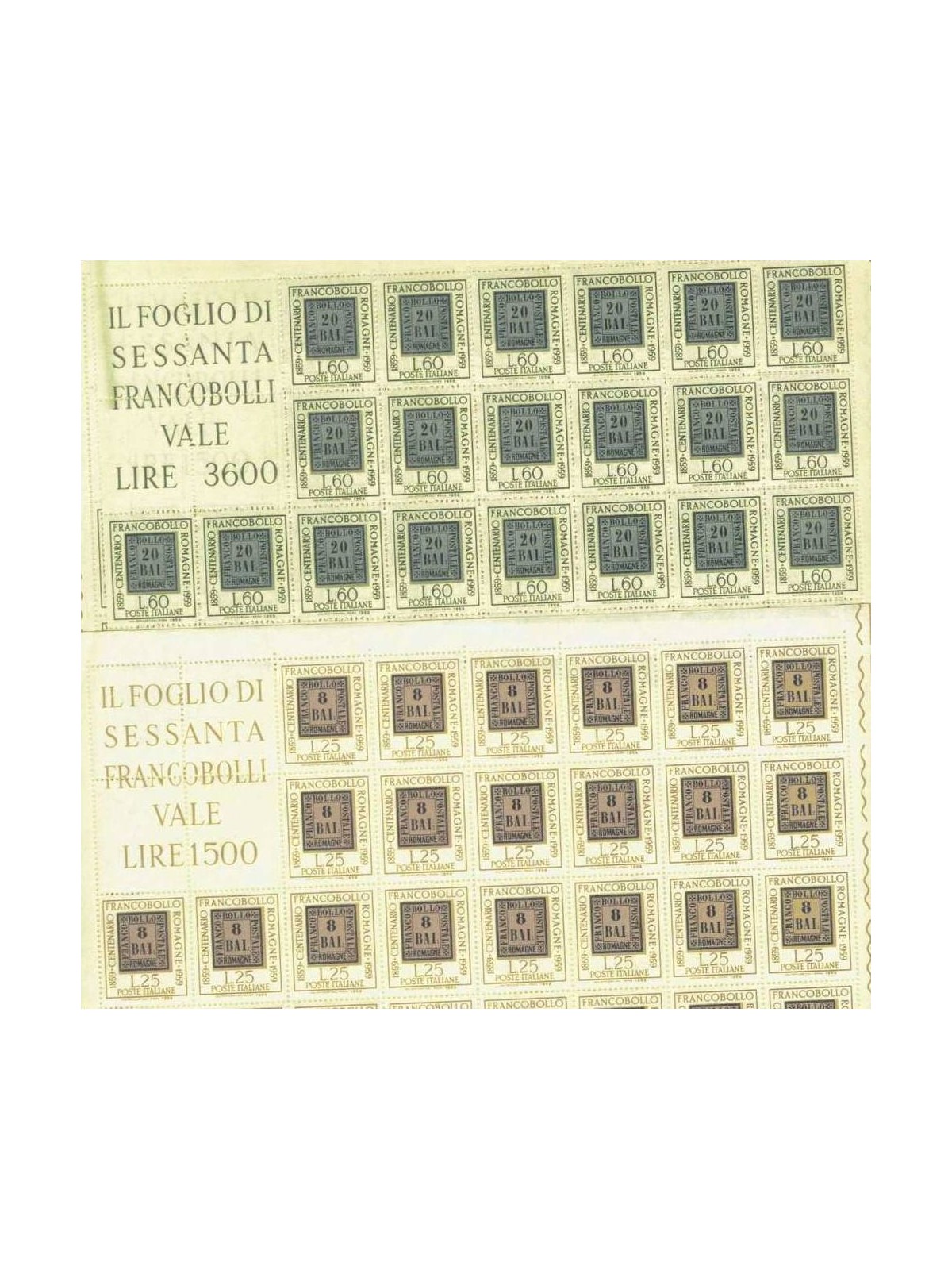 ITALY 1959 Stamps of Romagna 2 full sheets MNH**