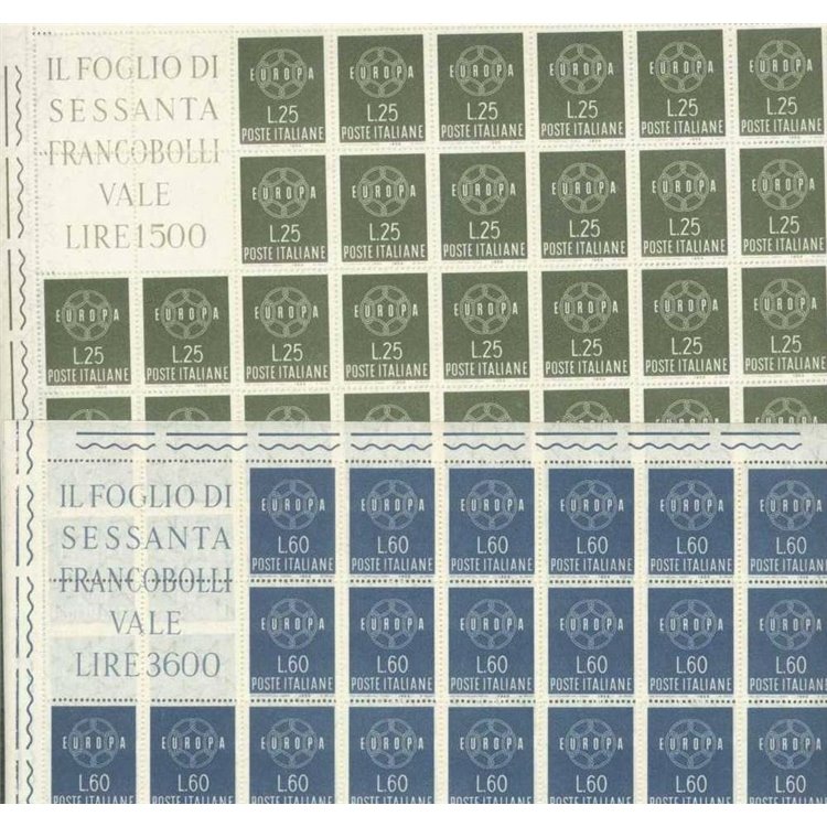 ITALY 1959 Europe 2 full sheets MNH**