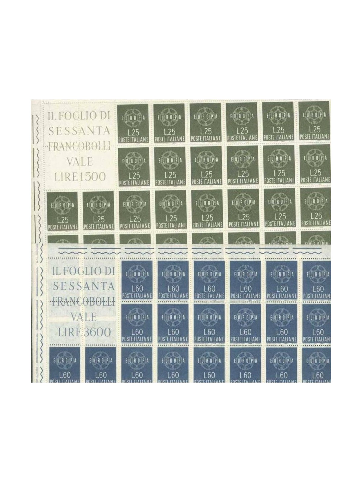 ITALIA 1959 Europa 2 fogli interi MNH**