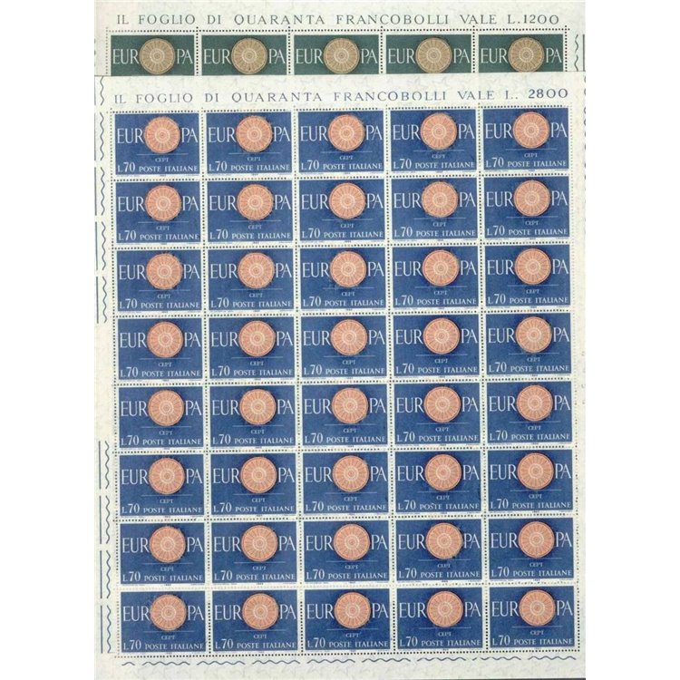 ITALY 1960 Europe 2 full sheets MNH**
