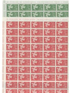 ITALY 1961 Europe 2 full sheets MNH**