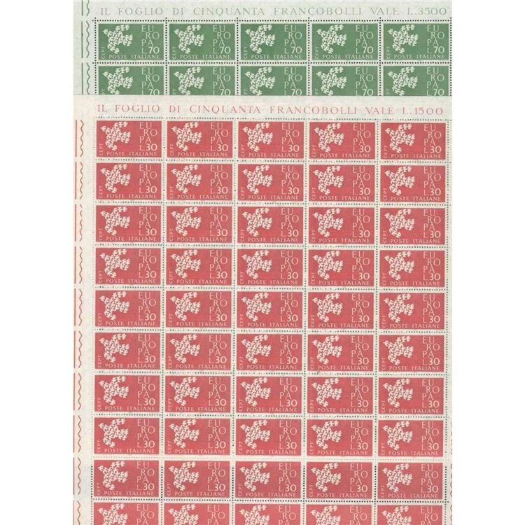 ITALY 1961 Europe 2 full sheets MNH**