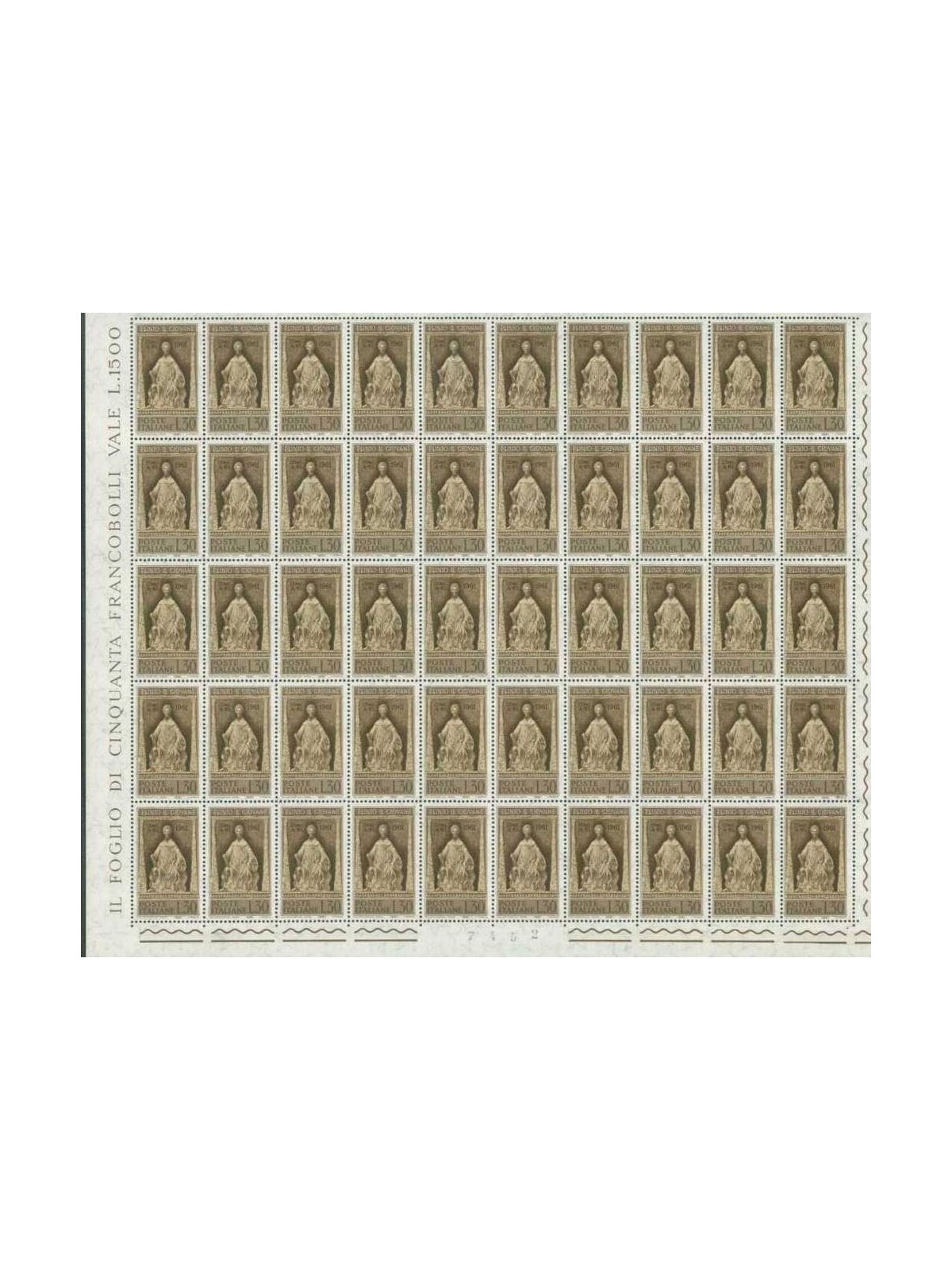 ITALY 1961 Pliny the Younger 1 full sheet MNH**