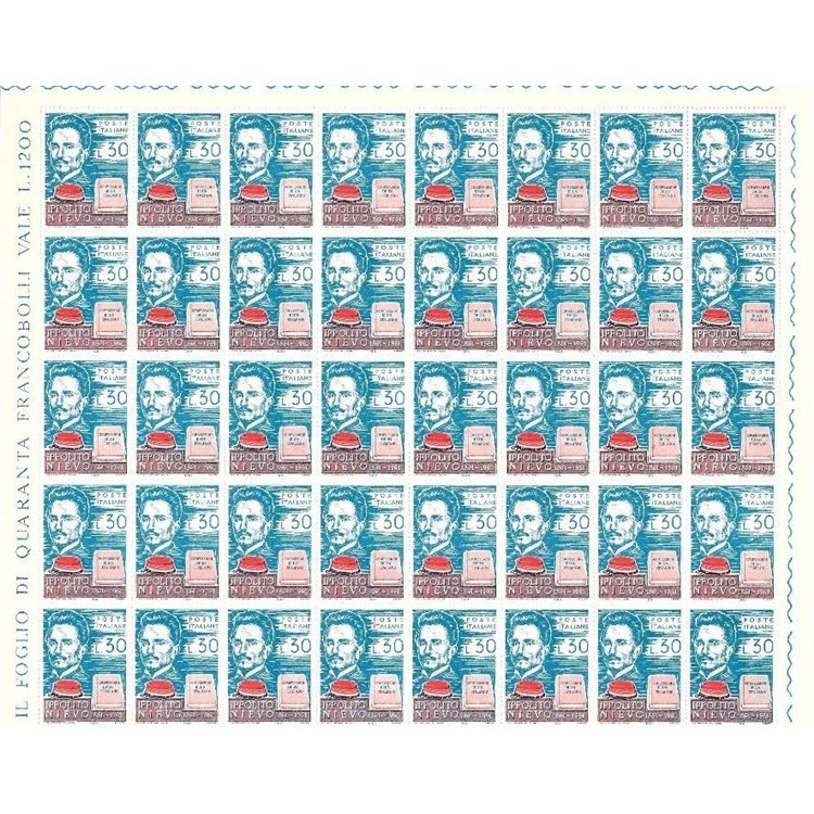 ITALY 1961 Ippolito Nievo 1 full sheet MNH**