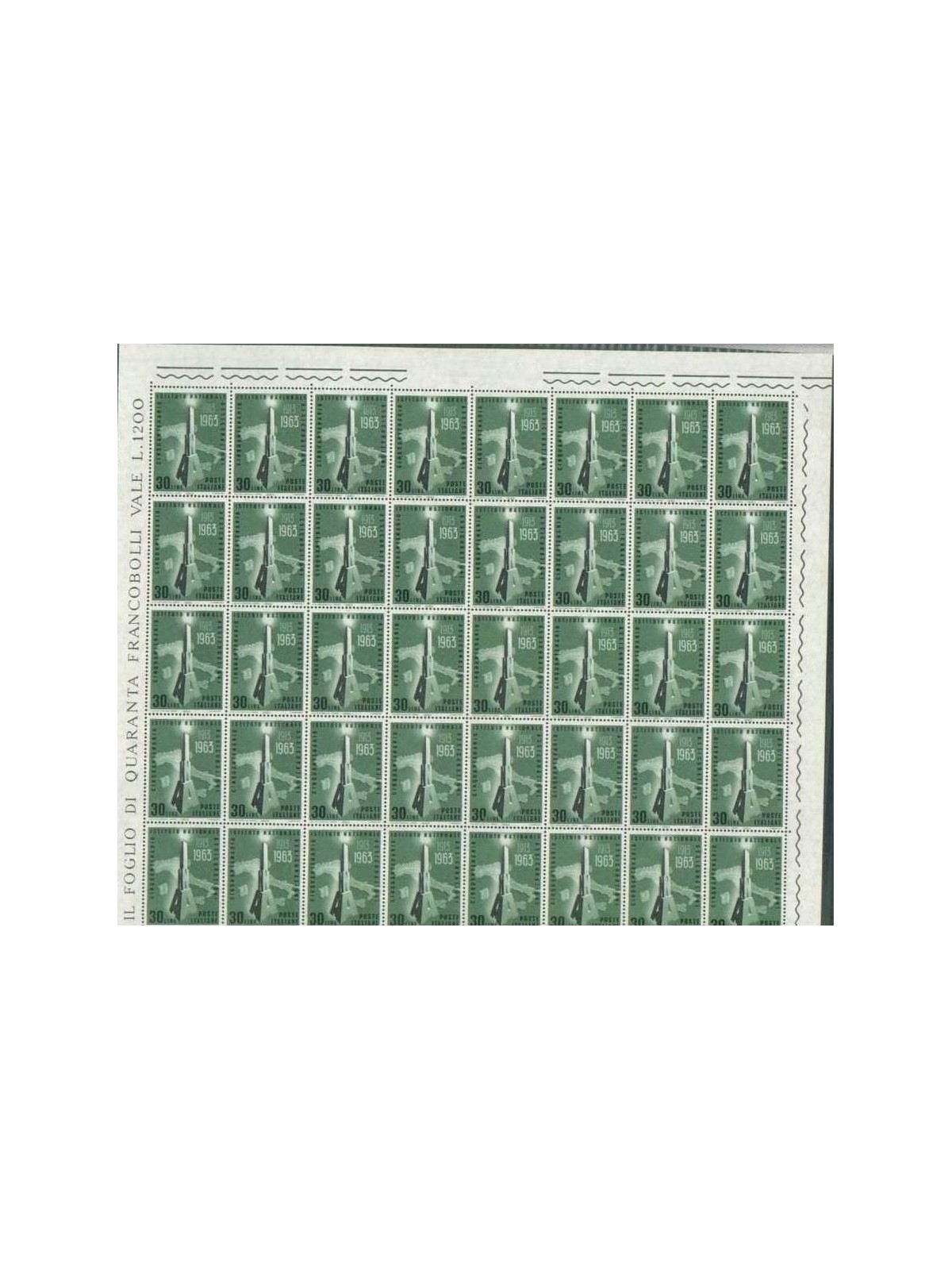 ITALY 1963 National Insurance Institute 1 full sheet MNH**