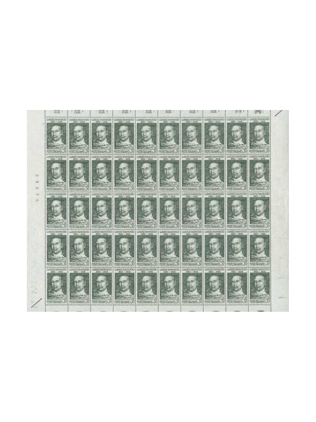 ITALY 1963 Gabriele d'Annunzio 1 full sheet MNH**