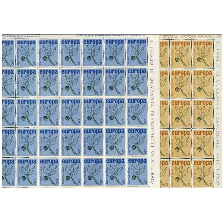 ITALY 1965 Europe 2 full sheets MNH**