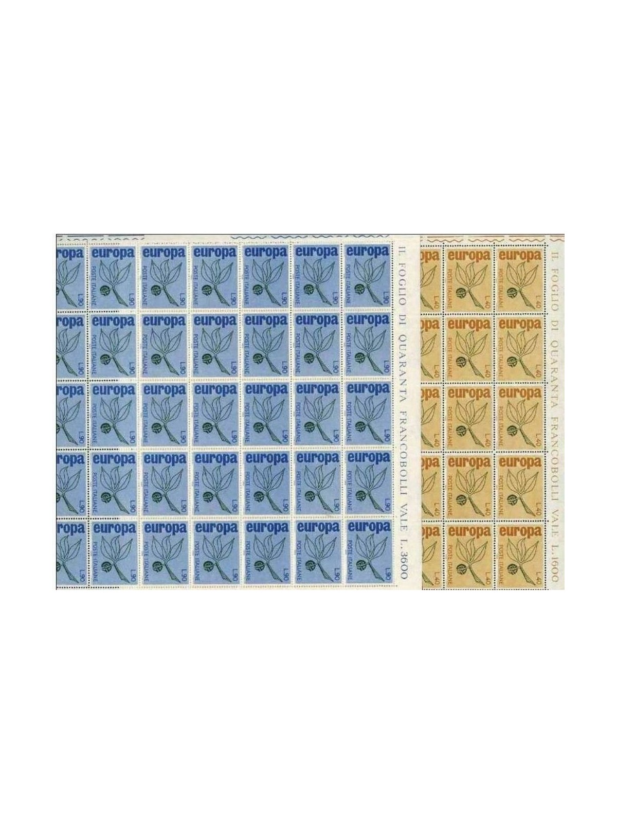 ITALY 1965 Europe 2 full sheets MNH**