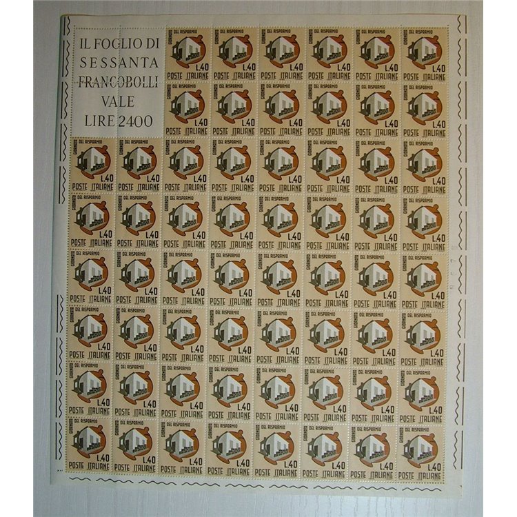 ITALY 1965 Savings Day 1 full sheet MNH**
