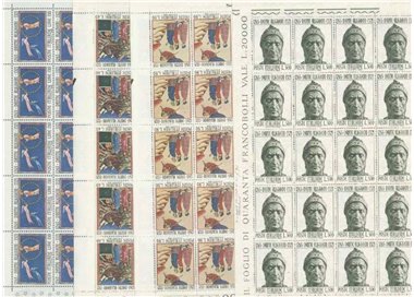 ITALY 1965 Dante Alighieri 4 full sheets MNH**
