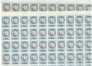 ITALY 1966 Twentieth Anniversary of the Republic 2 full sheets MNH**