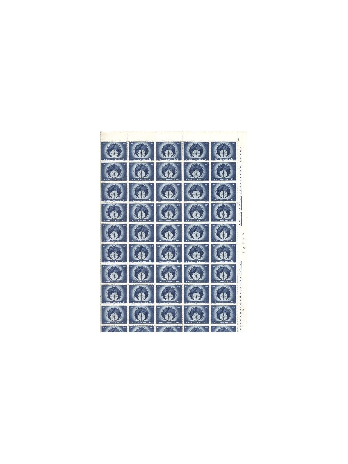 ITALY 1967 Italian Geographical Society 1 full sheet MNH**