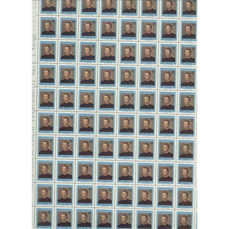 ITALY 1969 Niccolò Machiavelli 1 full sheet MNH**