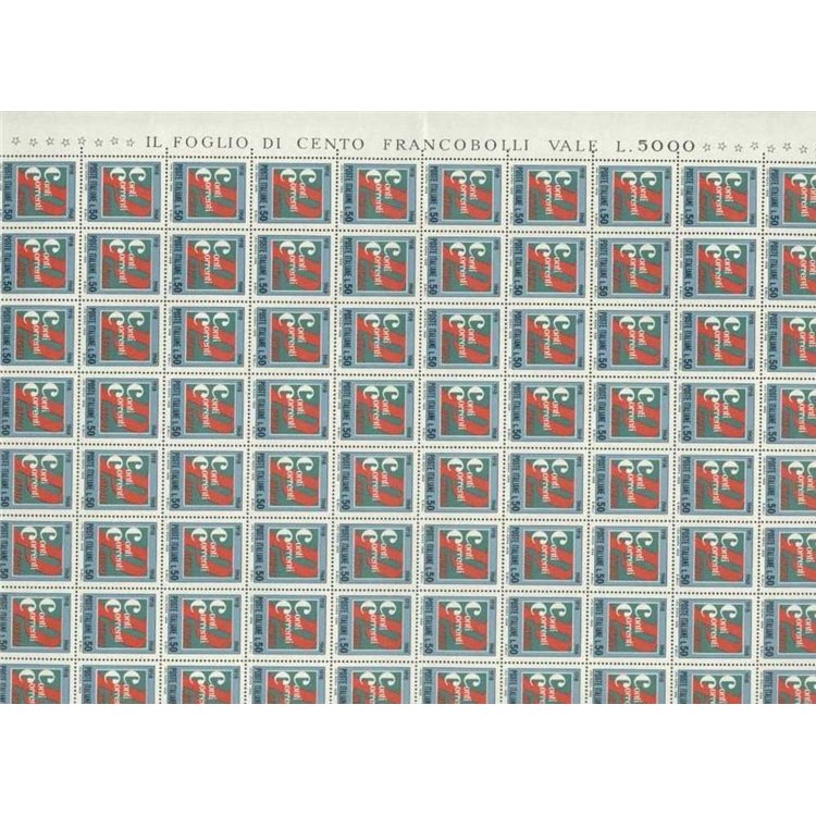 ITALIA 1968 Conti correnti postali 1 foglio intero MNH**