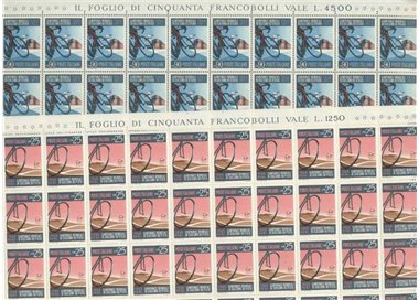 ITALY 1968 World Cycling Championships 2 full sheets MNH**