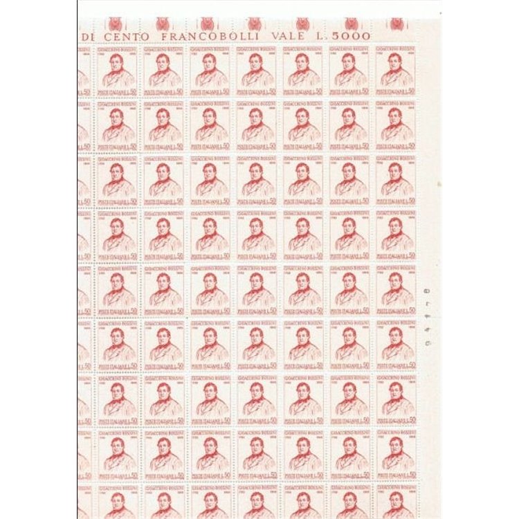 ITALY 1968 Gioacchino Rossini 1 full sheet MNH**