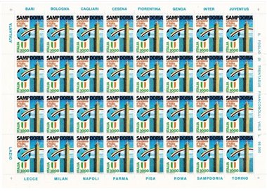 ITALY 1991 Sampdoria Italian Champion 1 full sheet MNH**