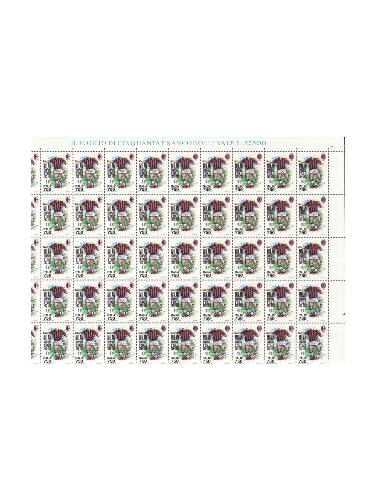 ITALY 1993 Milan Italian Champion 1 full sheet MNH**