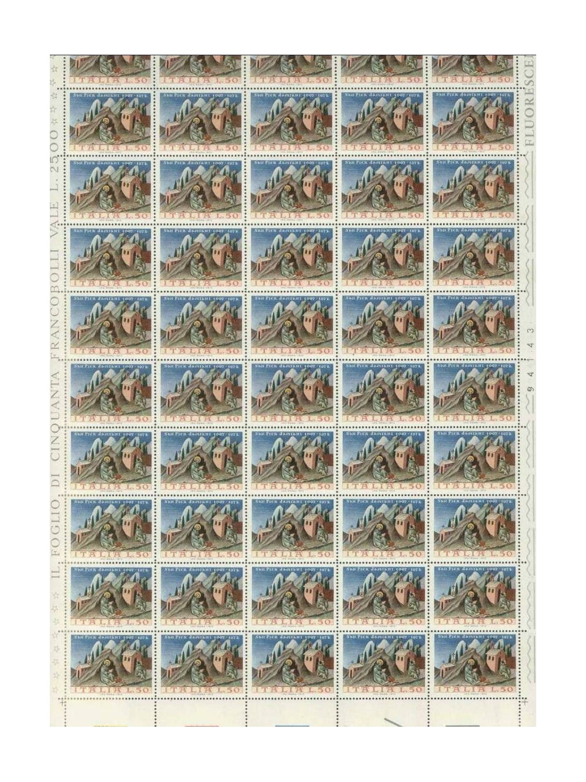 ITALIA 1972 San Pier Damiani 1 foglio intero MNH**