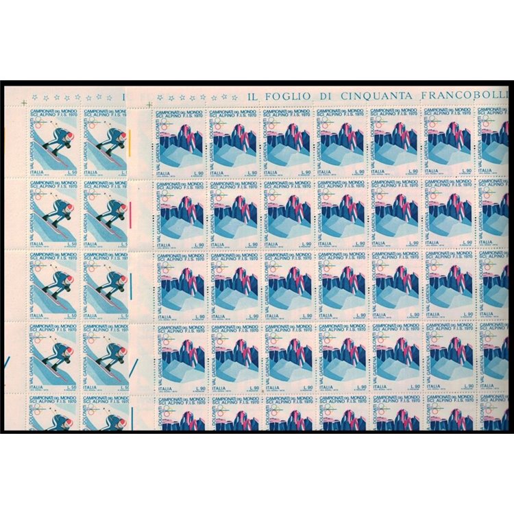 ITALY 1970 Alpine Ski World Championships 2 full sheets MNH**