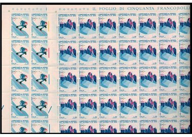 ITALIA 1970 Campionati mondiali di sci alpino 2 fogli interi MNH**