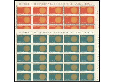 ITALY 1970 Europe 2 full sheets MNH**