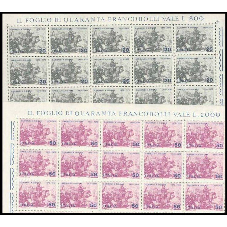 ITALY 1970 Franco-Prussian War 2 full sheets MNH**
