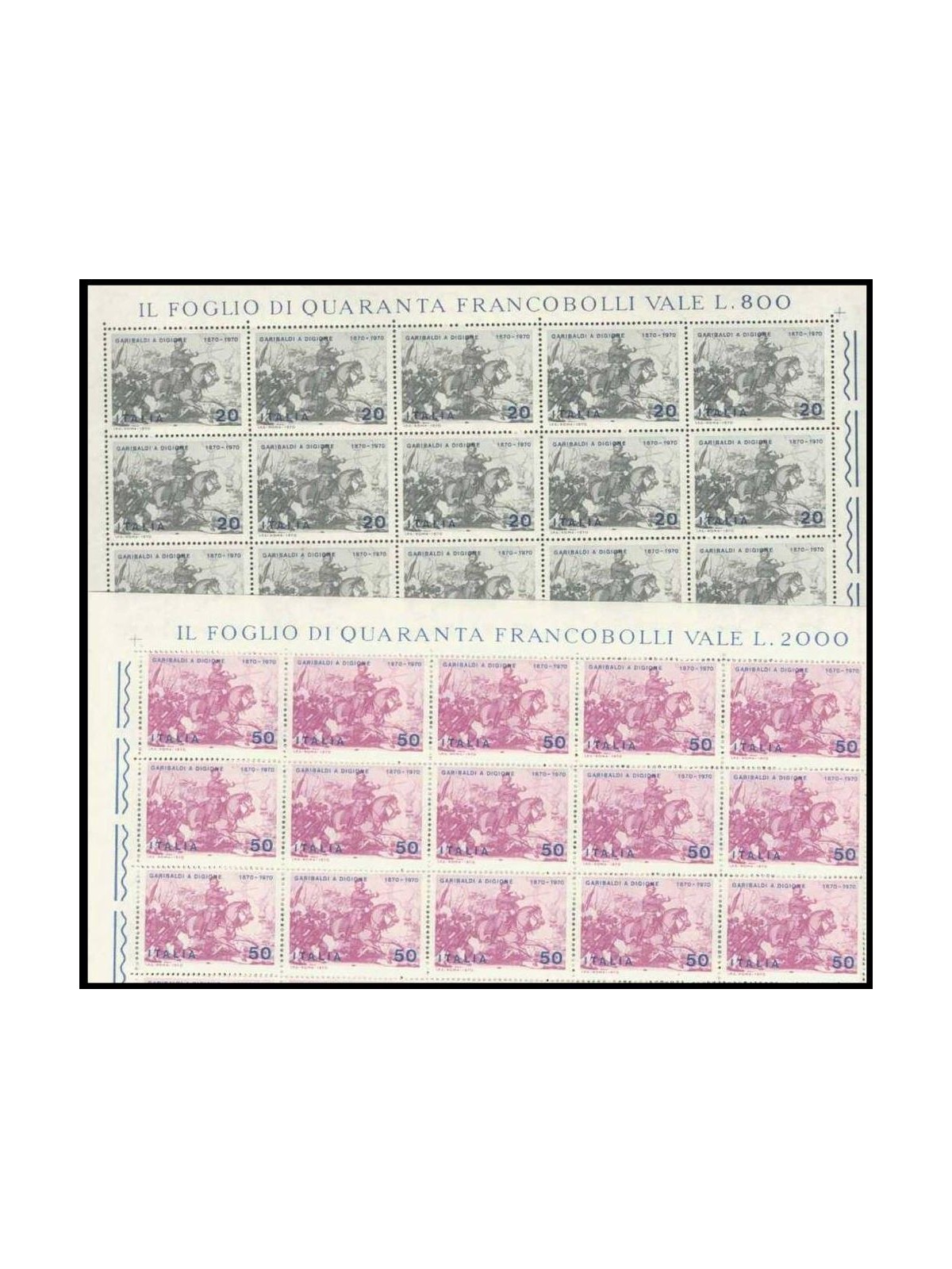 ITALIA 1970 Guerra franco-prussiana 2 fogli interi MNH**