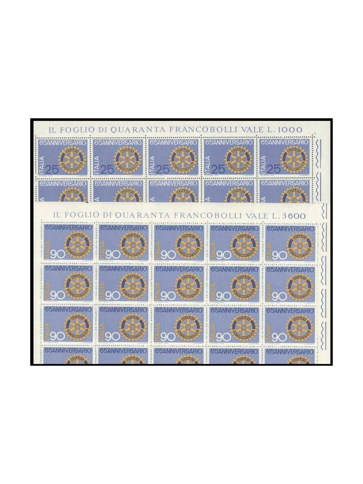 ITALY 1970 Rotary Club 2 full sheets MNH**