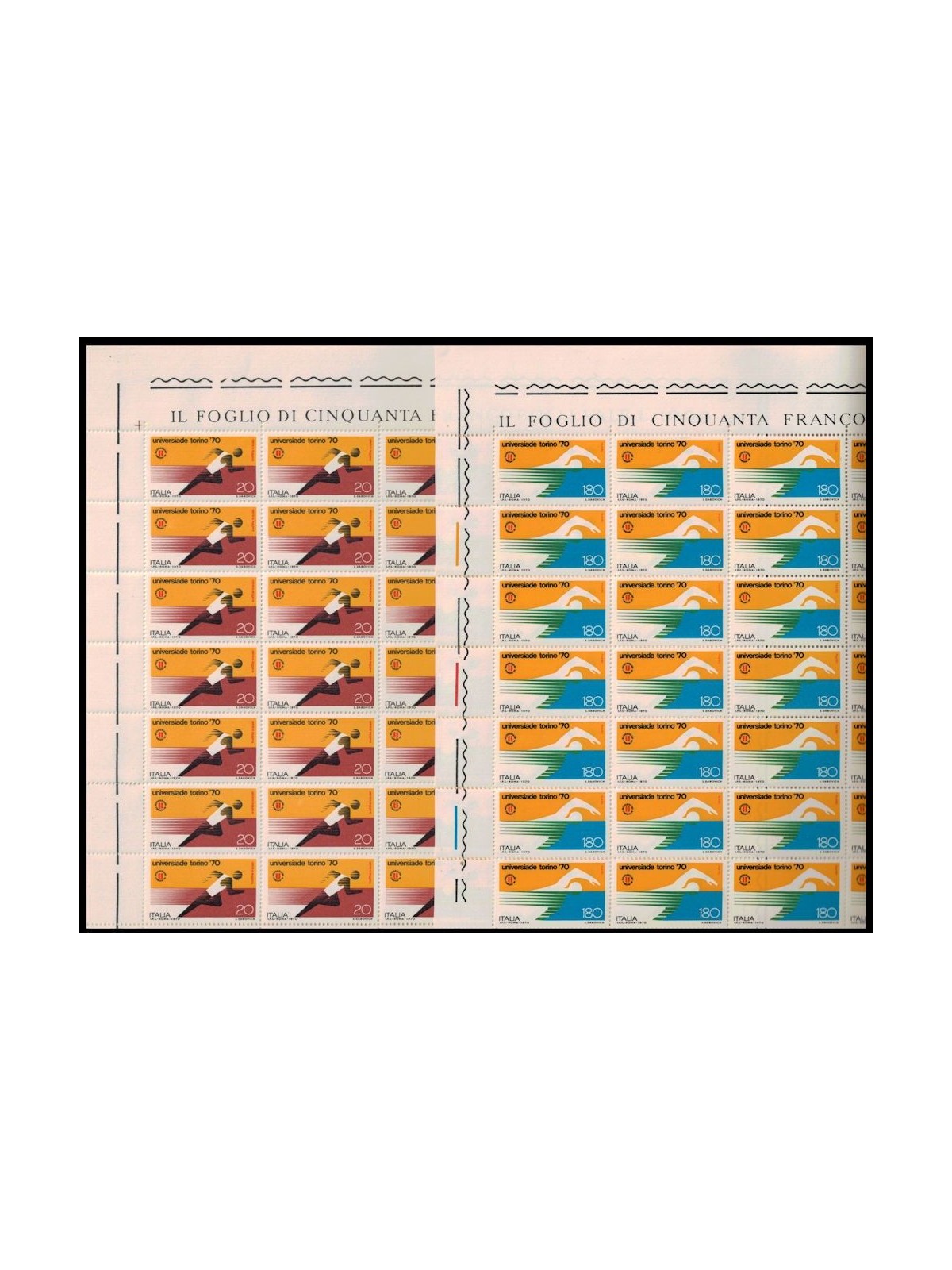 ITALY 1970 Turin Universiade 2 full sheets MNH**
