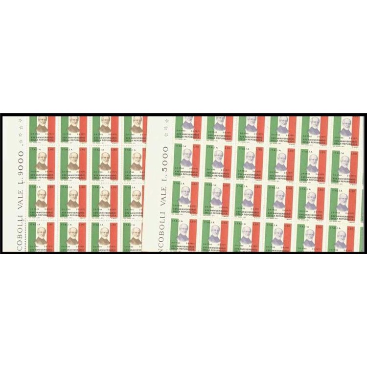 ITALY 1971 Anniversary of the Republic 2 full sheets MNH**