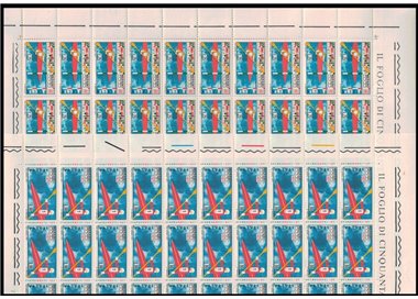 ITALIA 1971 Campionati mondiali di canoa 2 fogli interi MNH**