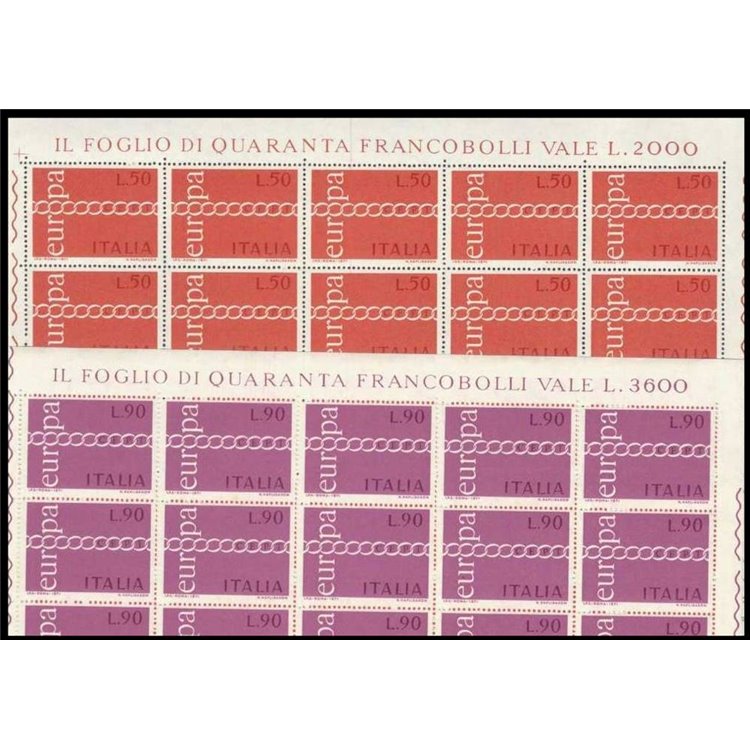 ITALIA 1971 Europa 2 fogli interi MNH**