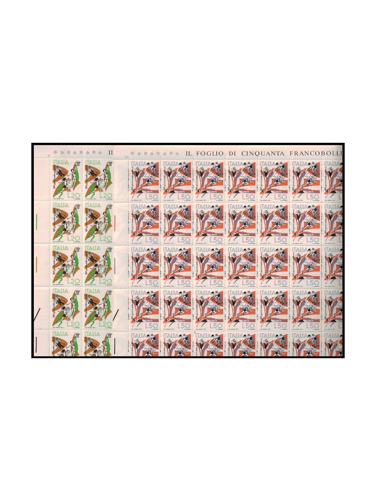 ITALY 1971 Youth Games 2 full sheets MNH**