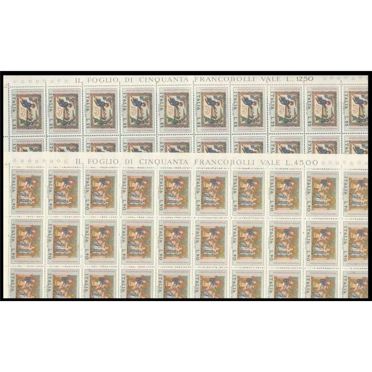 ITALIA 1971 Natale 2 fogli interi MNH**