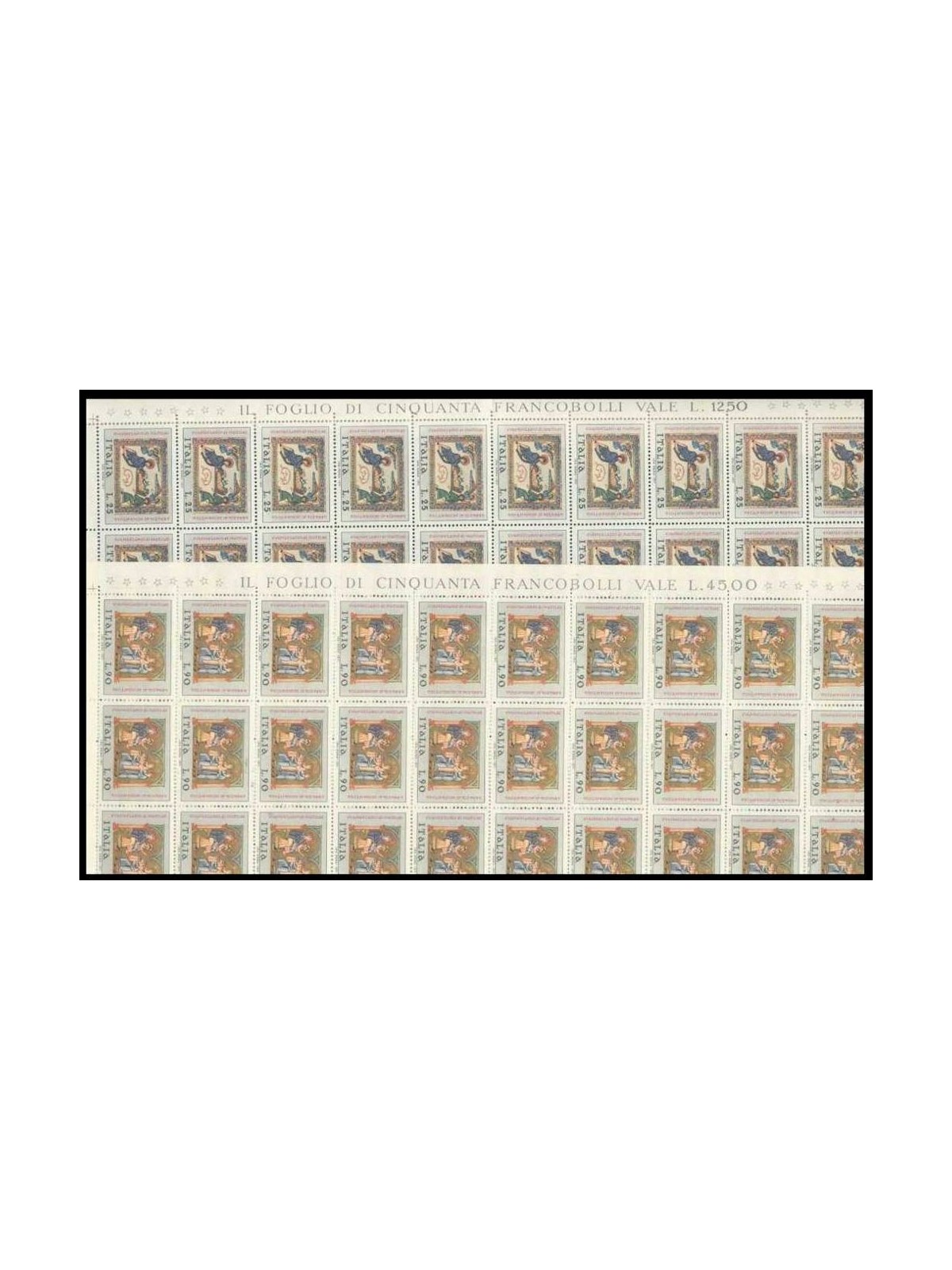 ITALY 1971 Christmas 2 full sheets MNH**