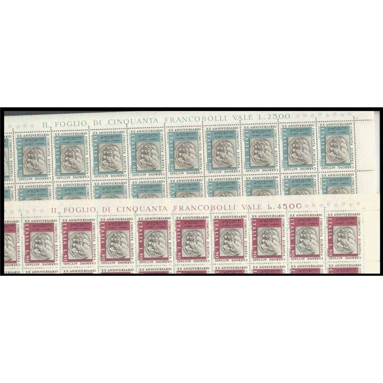 ITALY 1971 Twentieth Anniversary of the ECSC 2 full sheets MNH**