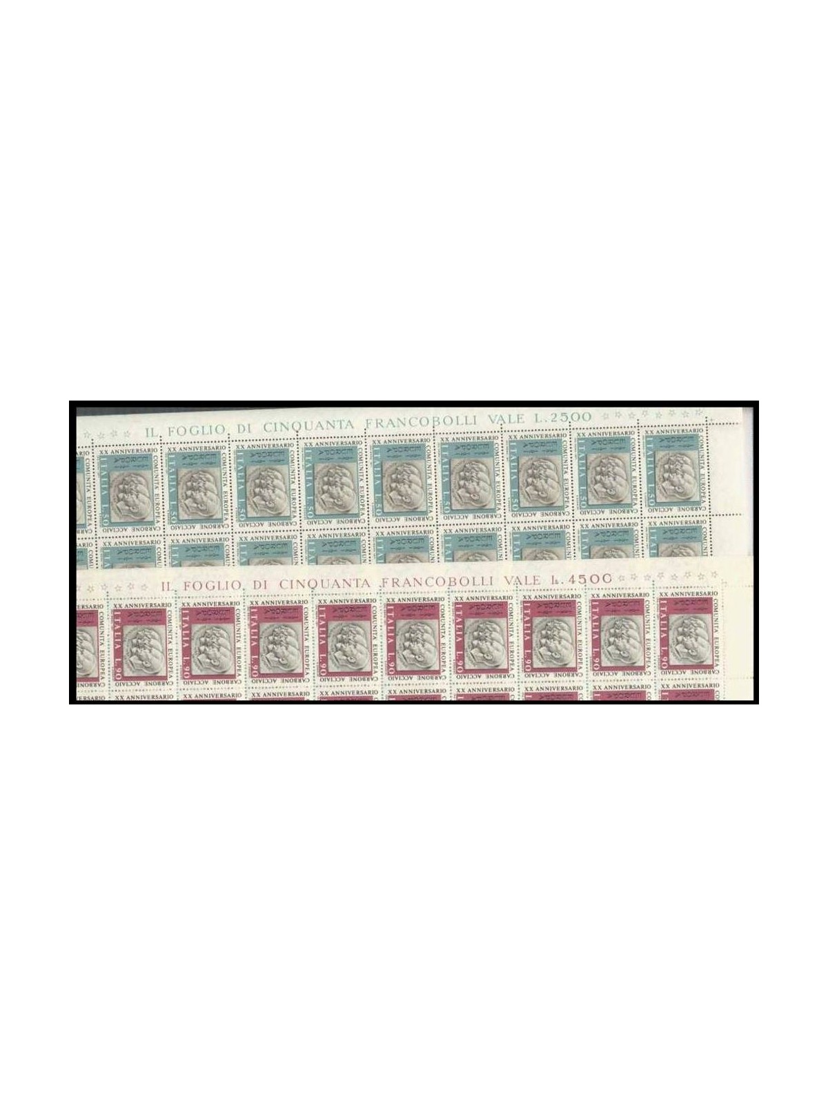 ITALIA 1971 Ventennale della CECA 2 fogli interi MNH**